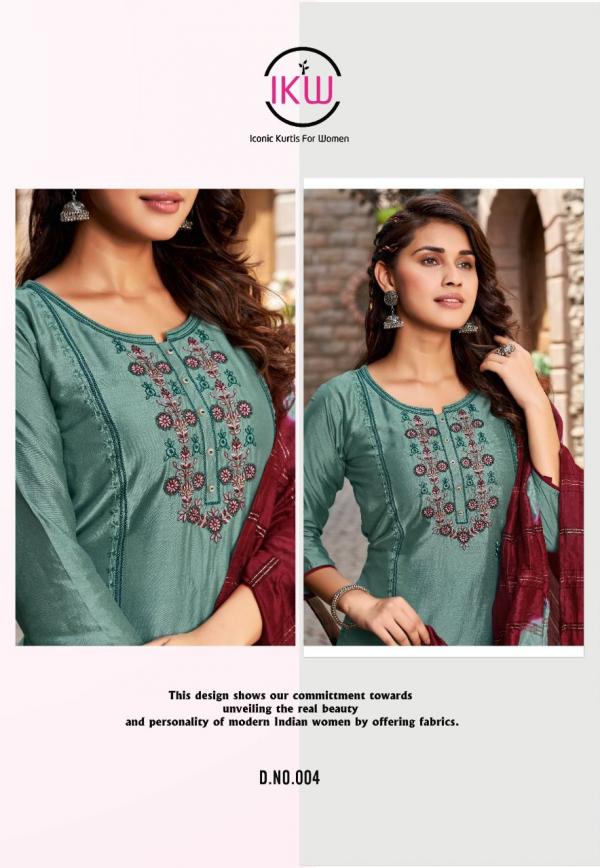 Ikw Wow Vol 4 Viscose Chanderi Designer Readymade Suit